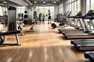 do 3d cgi gym facility, fitness area, stadium design and 3d render