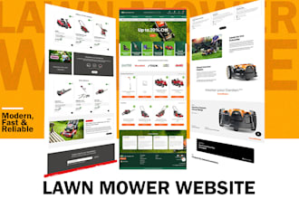 design lawn mower shopify website electric lawn mower store remote lawn mower