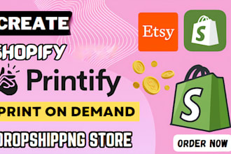 design print on demand pod cod dropshipping store via shopify etsy printiful