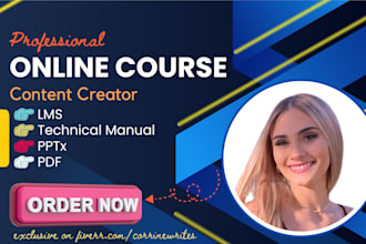 create online course content for elearning and lms, lesson plan, training manual