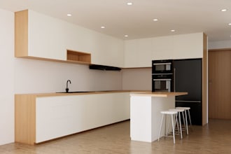 create a custom 3d kitchen set design