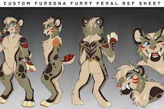 draw reference sheet furry ref sheet fursuit character design fursona feral sfw