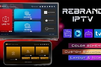 rebrand any iptv app like smarters xciptv tivimate ibo player with web panel