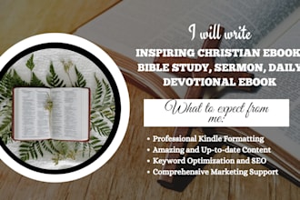write inspiring christian ebook, bible study, sermon, daily devotional ebook