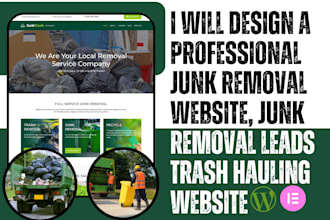 design junk removal website, junk removal leads trash hauling website