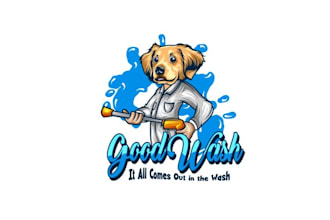 design mascot pressure washing company logo