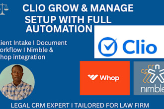 set up clio CRM with automation, nimble CRM whop integration