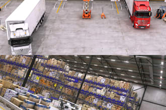 design and 3d modeling warehouse, factory, industrial building and facility