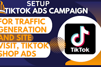 setup tiktok ads campaign for traffic generation and site visit, tiktok shop ads