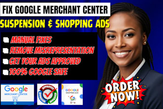 fix gmc misrepresentation, google merchant suspension, and shopping ads issues