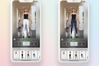 build virtual try on app, clothing try on, vuforia,  lidar 3d measurement app