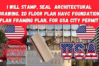 seal pe stamp redraw 2d floor plan havc foundation plan framing for city permit