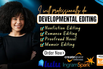 be developmental editor nonfiction memoir editing romance novel proofreading