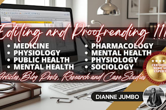 proofread and edit medical, healthcare, nursing content