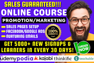 do udemy online course promotion, health and fitness thinkific sales marketing
