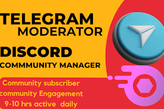 be telegram moderator discord moderator crypto community building subscriber