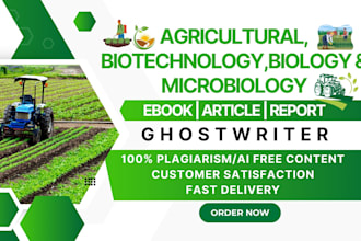 write agriculture biology microbiology biotechnology ebook article online course