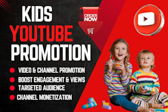 do kids youtube video promotion children channel monetization organic subscriber