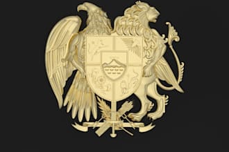 be 3d sculptor, 3d product design, coat of arm, print stl, symbol,statue,3d bust