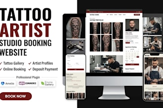 design tattoo website tattoo artist tattoo studio website barber website
