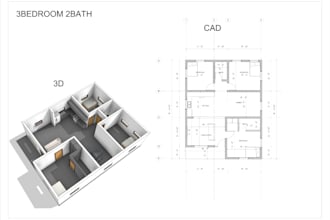 professionally draw, redraw 2d architectural floor plan, blueprint autocad
