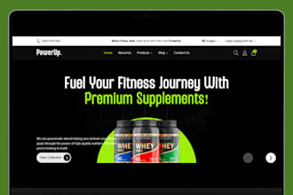 build health and fitness shopify store gym equip store health supplement website