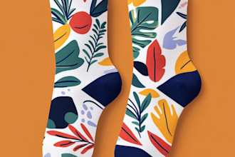 draw a custom and unique socks design art for you