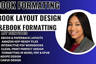 do book formatting ,typesetting, journal layout design for KDP