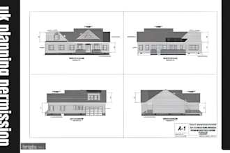 draw architectural floor plans for planning permission and provide planning