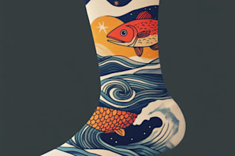 create sublimation all type of unique socks design
