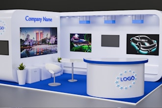 remodel 3d interior virtual studio, stage design, event lobby, isometric room