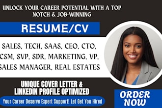 create ats optimized resumes for sales marketing csm cto saas and sdr positions