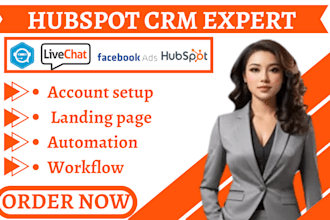 setup chatbot live chat hubspot email marketing crm facebook ads hubspot form