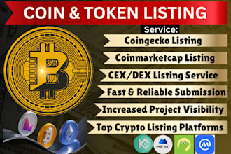 get coin or ico listing on high ranking platforms cmc, cg to boost visibility