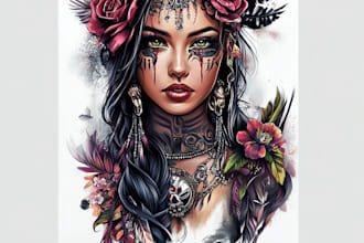 create an amazing realistic tattoo design