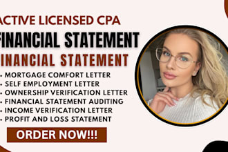 audit financial statement review CPA mortgage comfort letter income verification