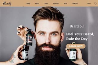 design money making  beard oil shopify hair care store beard care barber website