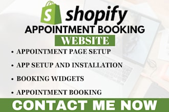 setup shopify appointment booking website seo salon tattoo studio spa website