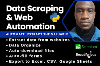 do web scraping, data extraction and web automation