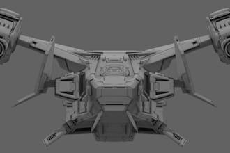 create freighter 3d model,3d spaceship model, 3d spaceship miniature with zbrush