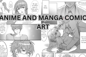 draw sfw nsfw anime comic in anime manga style comic page fanart manga artist
