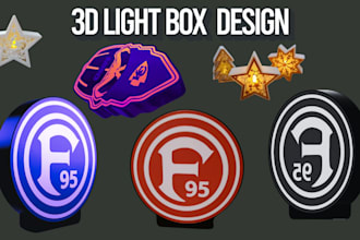3d light box text neon box logo, wall decor 3mf stl file keychain for print