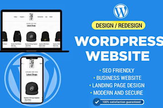 design and redesign wordpress business website landing page ecommerce store seo