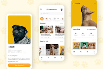 develop dog voice translator app, lost pet assistance pet care app