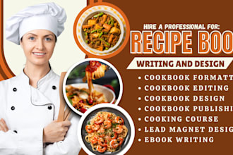 ghostwrite and design top quality recipe, recipes, meal plan, cookbook, ebook