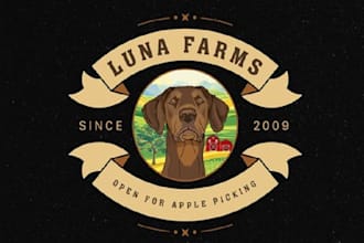 make aesthetics family friendly apple picking farm logo