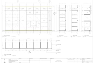 design custom millwork, furniture, casework, and woodwork shop drawings