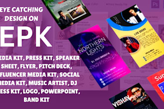 design press kit artist epk media kit speaker kit dj kit influencer kit flyer