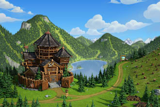create 3d game environment, 3d character, 3d model for games