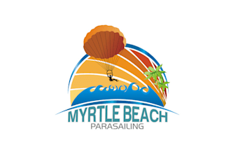 design unique colorful myrtle beach parasailing logo